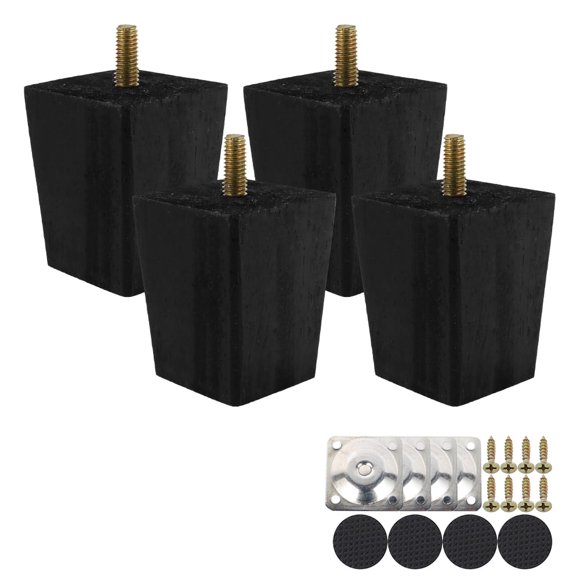 4 Set Wooden Furniture Legs Sofa Legs Replacement Legs 6/15/20cm Solid Wood Table Legs Square Furniture Feet with Screws for Sofa Couch Chair Bed Table Cabinet