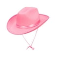 thumbnail image 3 of EHJRE Cowboy Hat Costume Accessories with Chin Strap Casual Comfortable Sun Protection Pink, 3 of 9