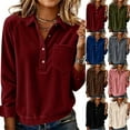 thumbnail image 2 of Fengactive Womens Fashion Button Lapel Shirts Long Sleeve Tunic Tops Casual Loose Fit Shirts, 2 of 5