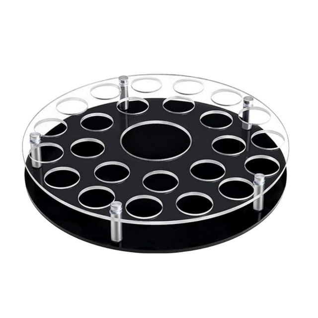 Bandeja para servir copas de vino, soporte de acrílico de 25 orificios para exhibir cerveza, vino y organizador de vasos para club, bar, vodka y