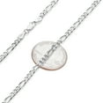 thumbnail image 5 of 4mm Solid .925 Sterling Silver Flat Figaro Chain Necklace, 26 inches, 5 of 7