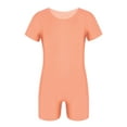 thumbnail image 1 of inhzoy Combinaison de Danse Ballet à Manches Courtes Extensible pour Filles Orange 14, 1 of 5