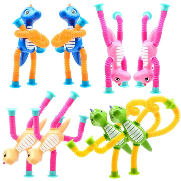 Juguetes inquietos con forma de dinosaurio con ventosa telescópica, 8 unidades, de Yrissmiss