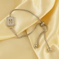 thumbnail image 4 of Pulsera con dijes de letras de arena prensada de acero inoxidable de Europa y América, pulsera de moda ajustable, joyería Popular, joyería fina, 4 of 5