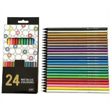 TRINGKY 24Pcs Metallic Colored Drawing Pencils Art Sketching Pencils Colored Art Pencils