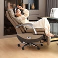 thumbnail image 3 of Leather Mobile Office Chairs Vanity Comfortable Cushion Massage Office Chairs Swivel Sillas De Escritorio Modern Furniture My Lux Decor Round, 3 of 10