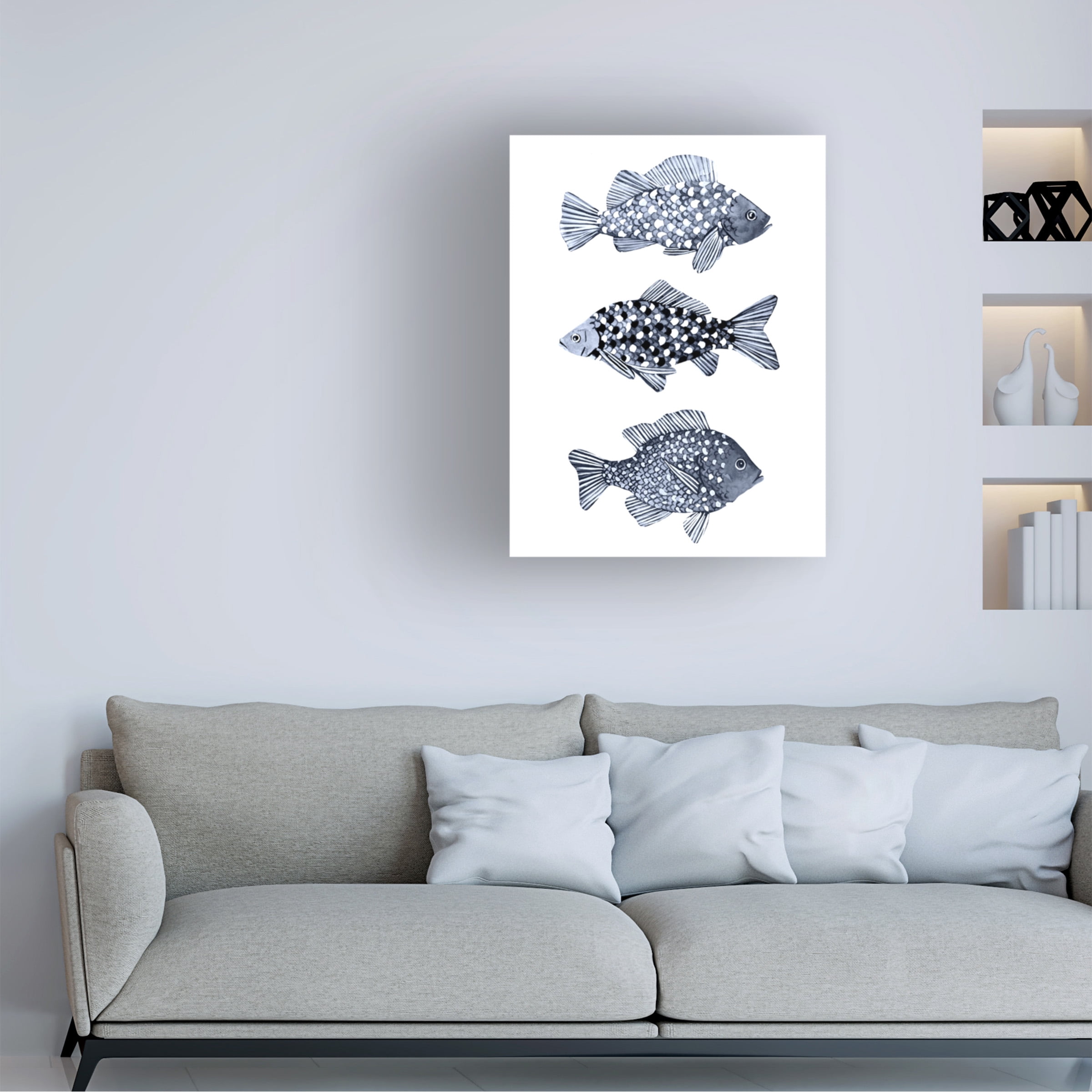 Emma Scarvey 'Blue Fish I' Canvas Art
