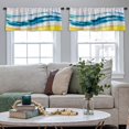 thumbnail image 4 of LALILO Kitchen Curtain Valance Watercolor Seascape Colorful Rod Pocket Window Curtain 52"x 18" Set of 2, 4 of 5