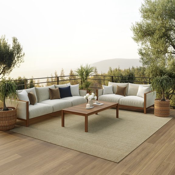 Nourison Tulum 6' x 9' Cream Outdoor Rug