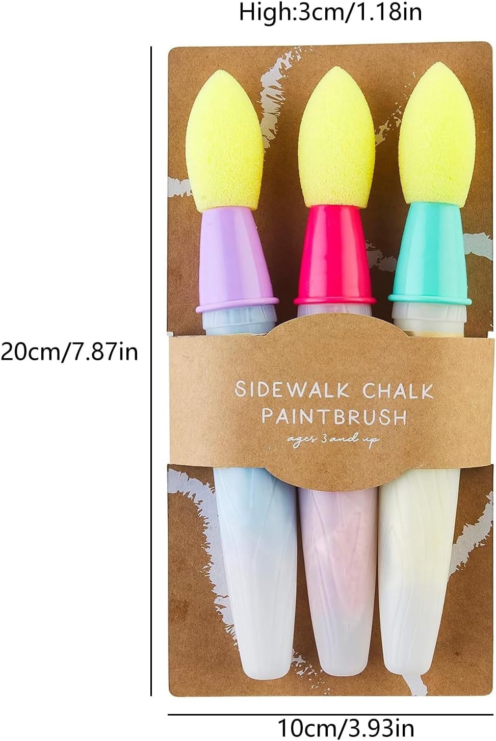 ABPETE Sidewalk Chalk Paint Brush,Chalk Brush Set Craft Tools 's Scrapbooking Brushes for Art Painting(6 Pieces)