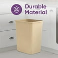 thumbnail image 3 of Superio Kitchen Trash Can 9 Gallon Slim Waste Bin 37 Qt Durable Plastic, Fit Small Spaces, Office, Bathroom, Under Counter (2, Beige), 3 of 5