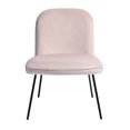 thumbnail image 2 of CRO Decor Chaises d'Appoint en Velours Rose avec Pieds Enduits de Noir (Lot de 2), 2 of 7