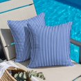 thumbnail image 6 of Pillow Covers 18x18 Inch, Navy Blue Stripe Linen Pillowcase with Invisible Zipper, Modern White Vertical Striped Geometric Decorative Throw Pillow Covers Cushion Case for Couch Sofa Bed Living Room, 6 of 9