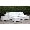 thumbnail image 2 of Faux Polyester and Aluminum Square Ottoman with Padded Seat Cushion, White, 2 of 2