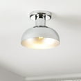 thumbnail image 4 of SAFAVIEH Helm 13 in. Modern Chrome Iron Mount Light with Chrome Glass Shade, 4 of 8