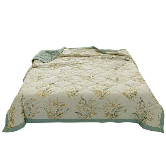 XIAOLE Summer Cool Thin Quilt,Breathable Lightweight Washable Cotton Cooling Blanket, Fashion Print Quilted Air Conditioner Quilt For Single Double All Season Bedding , (78.7x59in)