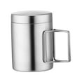 thumbnail image 4 of Taza de Camping de acero inoxidable, taza de Camping con asas plegables con tapa, tazas de Metal, taza de café, taza de té para viajes, senderismo, 200ml DYNWAVEMX Taza de senderismo, 4 of 8