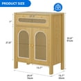 thumbnail image 6 of Uforic Sideboard Buffet with Rattan Doors, Kitchen Storage Cabinet with Drawer & Adjustable Shelf, Natural, 6 of 10