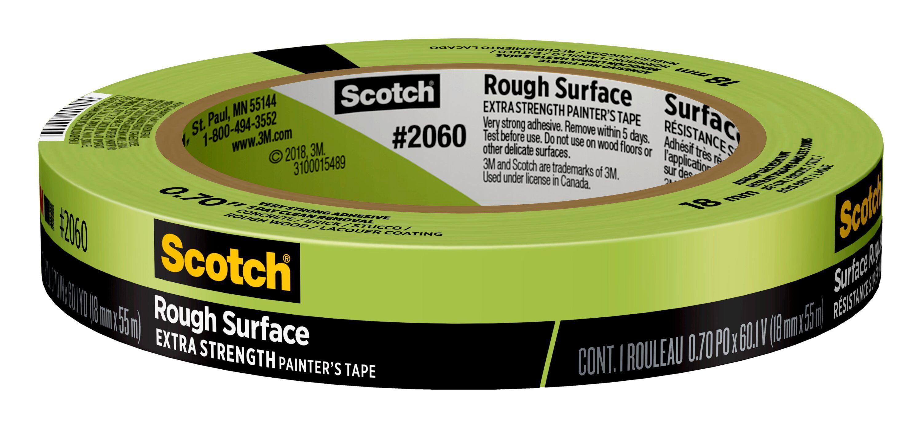 Scotch Rough Surface Painter's Tape, Green, 0.70 in x 60.1 yd, 1 Roll