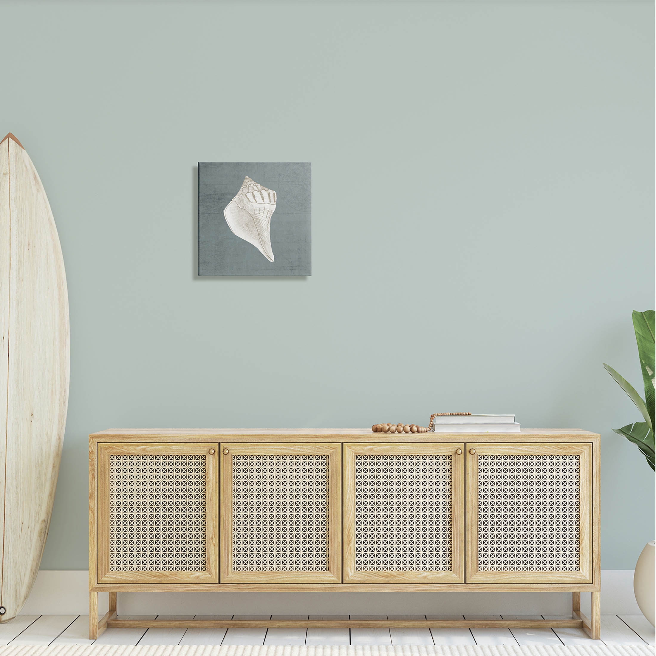 Conch Seashell Stipple Pattern Animals & Insects Graphic Art Gallery Wrapped Canvas Print Wall Art