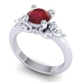 thumbnail image 2 of Diamond-Capitals 2.50 Carat Beautiful Round Red Ruby Gemstone Natural Diamond Ring for Proposal Gift Solid 14K White Gold Size 11, 2 of 8
