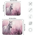 thumbnail image 3 of Horse in Pink Field Dish Drying Mat for Kitchen Counter, Ultra Absorbent Reversible Microfiber Dishes Drying Rack Pad Heat-resistant Mats 16x18in Home Decor, 3 of 7