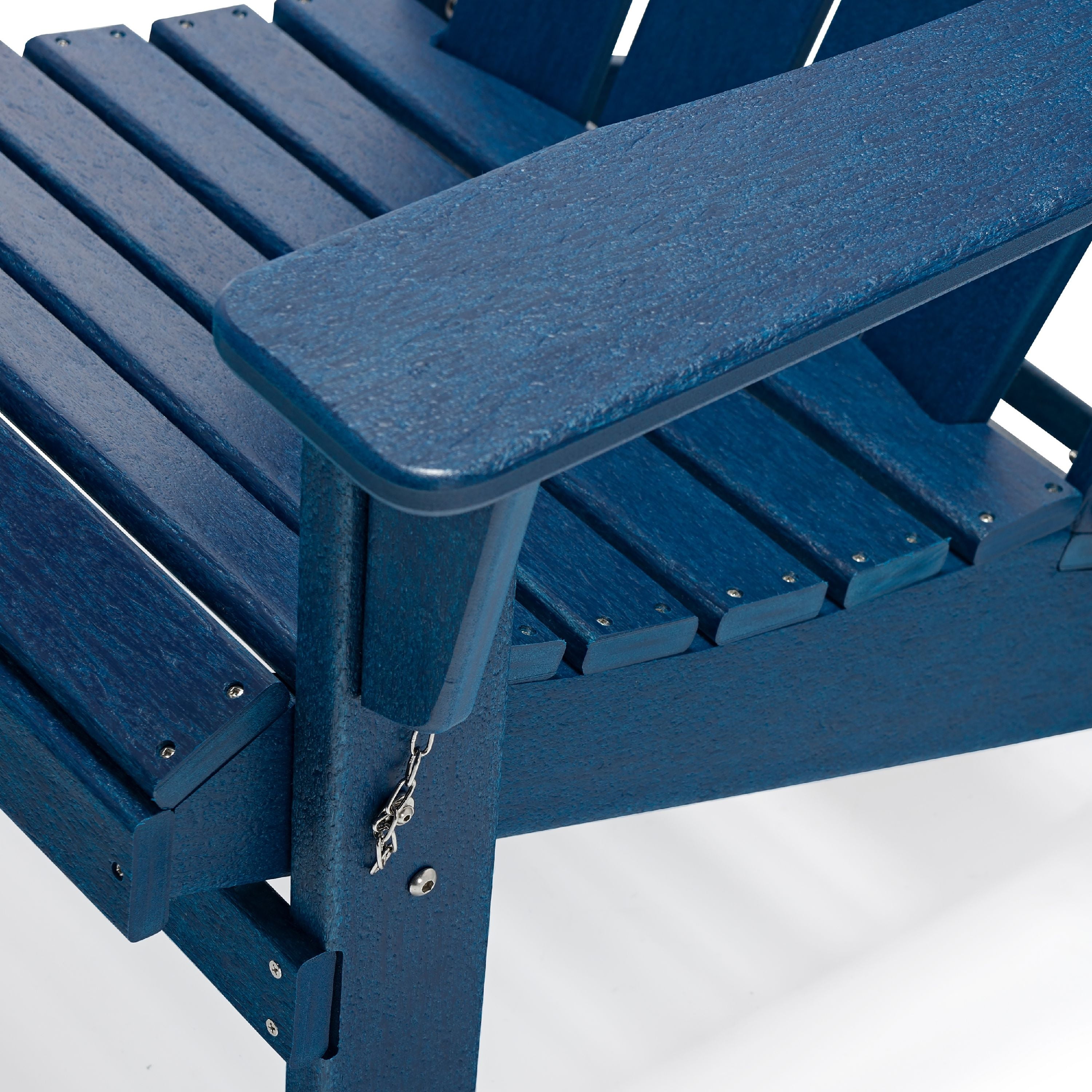 Westin Outdoor Braxton Folding Plastic Adirondack Chair (Set of 2), Navy Blue