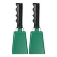 thumbnail image 1 of Campanas de vaca de 9 pulgadas para fútbol, 2 piezas, ruidosas, con mango para animar eventos deportivos, maratones, bodas, bricolaje, verde, 1 of 7