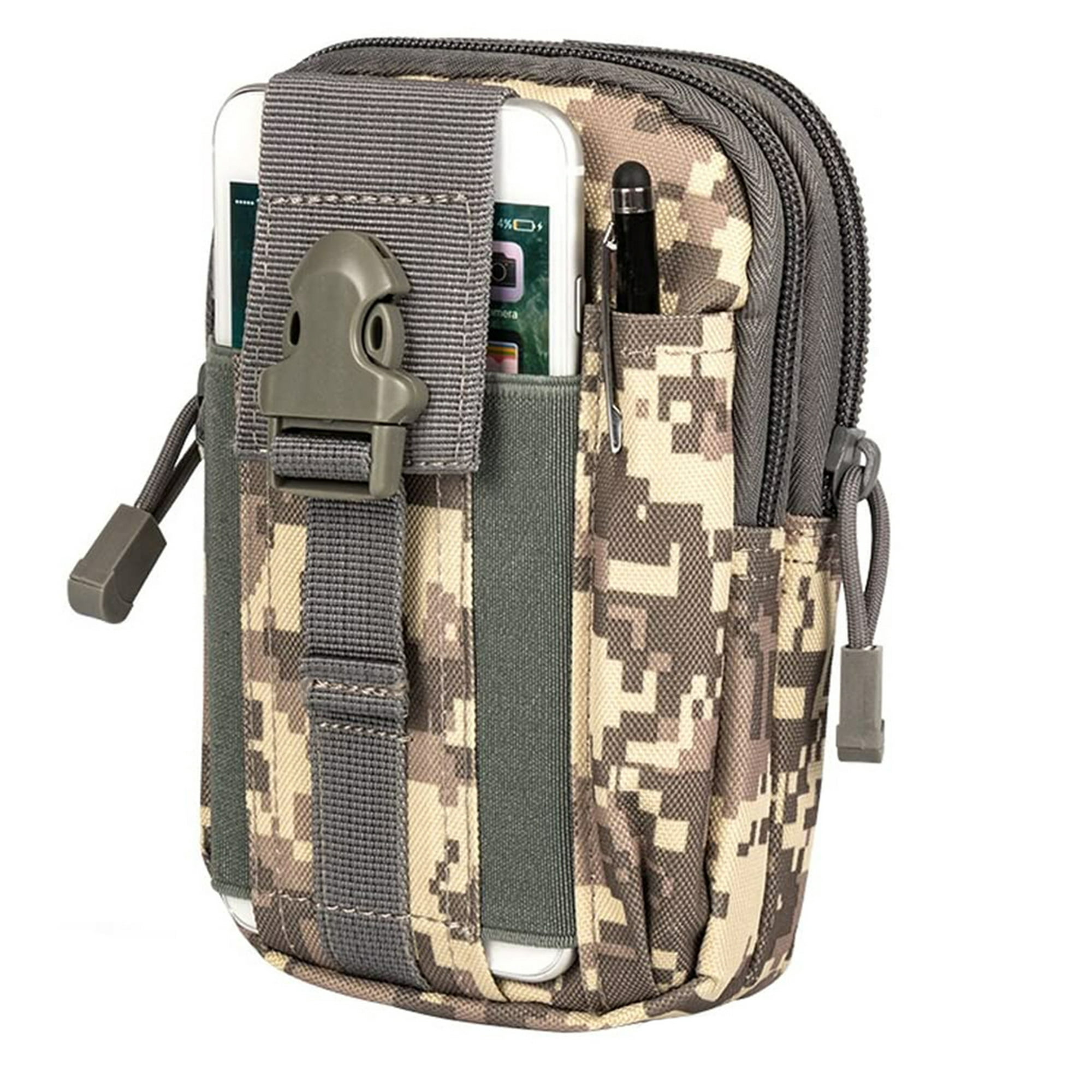 Tactical Waist Pouch EDC Molle Waist Bag Belt Phone Pouch Holster Purse Carrying Pouch for Smartphone Tools ACU Camouflage Walmart