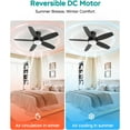 thumbnail image 6 of Ceiling Fans with Lights, 42 inch Ceiling Fans with Lights and Remote, Dimmable, Noiseless, Low Profile Ceiling Fan with Light for , Indoor and Outdoor Use(Black), 6 of 6