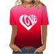 thumbnail image 1 of Camisetas Casuales de Mujer Día de San Valentín Impreso Cuello Tripulado Manga Corta, Top de Moda para la Fiesta Y Diario, 1 of 9