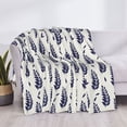 thumbnail image 3 of Naloa Blue Leaves Flannel Blankets - Thick and Warm Blanket for Winter, Soft Fuzzy Plush King Blanket for All Seasons80"x60", 3 of 6
