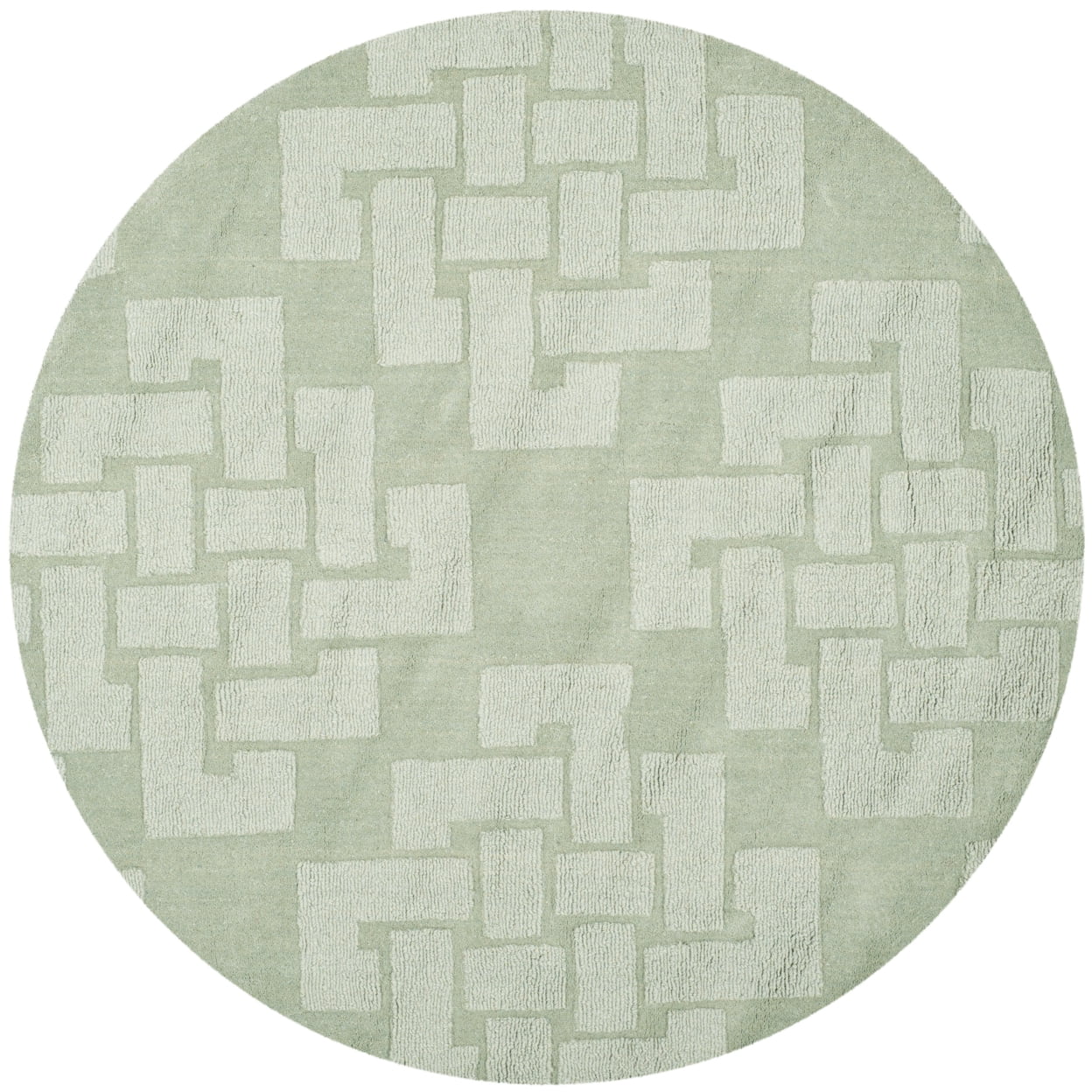 SAFAVIEH Martha Stewart Knot Geometric Wool Area Rug, Sea Anemone, 4' x 6'