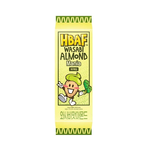[HBAF] Wasabi Mania 30 Pack, Korean Wasabi Seasoned Almond Nuts