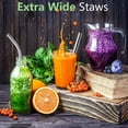 thumbnail image 4 of Bybiment Steel Straws, 12 Pack 8.5" 10.5" Metal Straws 0.24" for 20 oz - 32 oz Tumblers, Long Drinking Straws with Cleaning for Coffee, Smoothies,, 4 of 7