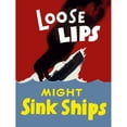 thumbnail image 2 of Vintage World War Two poster of a sinking ship in the ocean Poster Print, 2 of 2
