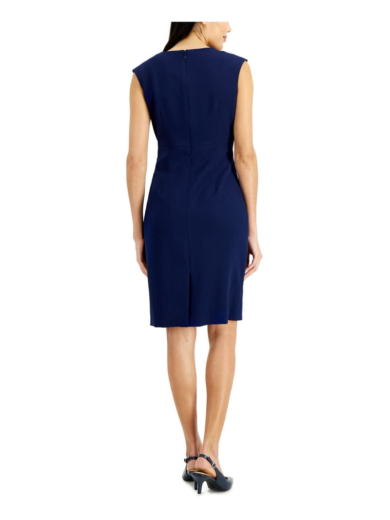 white christmas dresses Kasper Black Textured Sleeveless Midi Dress
