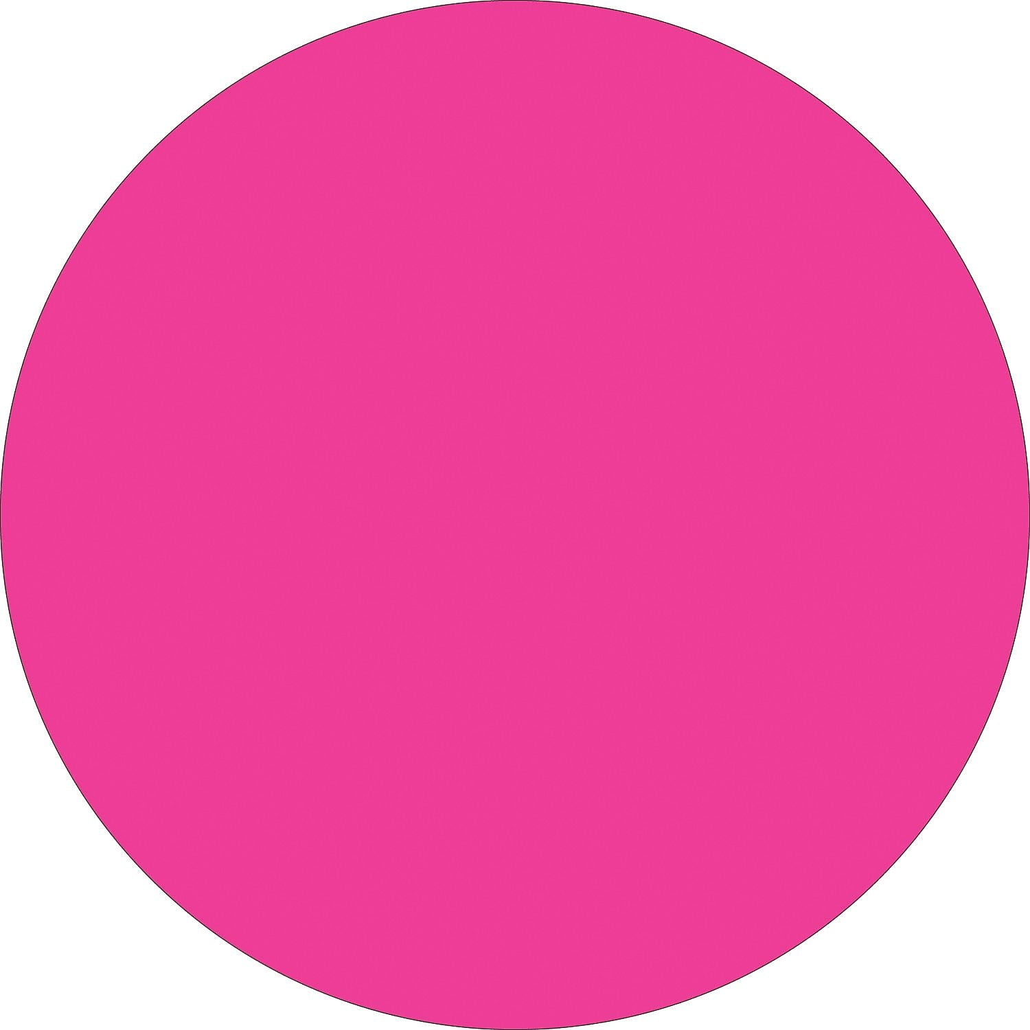 Tape Logic Inventory Circle Labels 1' Fluorescent Pink 500/Roll DL611K