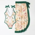 thumbnail image 4 of Xmarks Mommy and Me Swimsuit Ruffle Family Matching Swimwear Two Pieces/Three Pieces Bikini Bathing Suit Summer Beachwear, 4 of 8