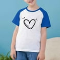 thumbnail image 5 of Frnrwgo Boys Girls Short Sleeve T-Shirts Blue Cute Heart Grpahic Raglan Short Sleeve Tee Tops 3-14 Years, 5 of 5