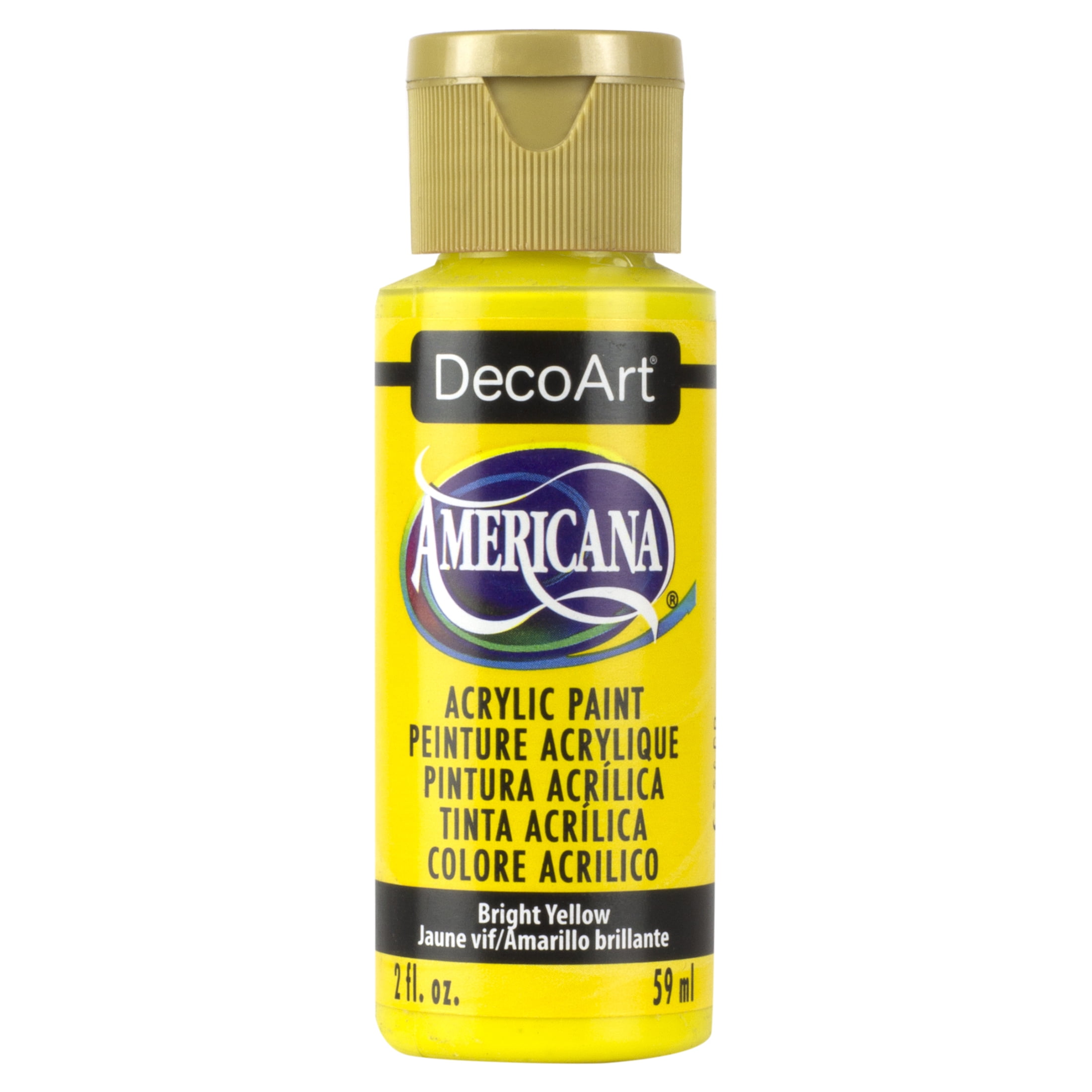 DecoArt Americana Acrylic Paint, 2 oz., Bright Yellow (Transparent