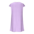 thumbnail image 5 of Womens Summer Mini Dress, Short Sleeve Stretchy Casual Dresses,Solid Color Sports Workout a Line Short Dresses Purple XL, 5 of 9