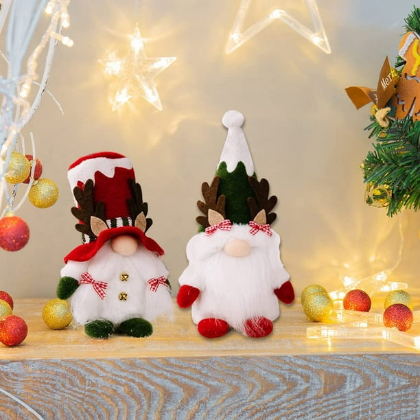2 Pcs Noël Elfe Couple Poupée Décoration Maison Arbre De Noël
