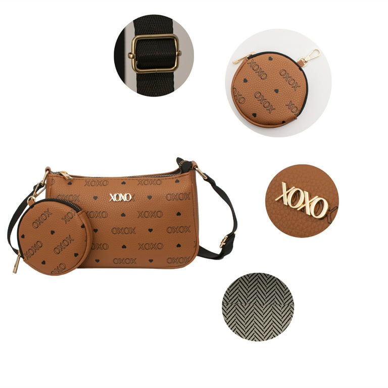 XOXO Medium Cognac Urban Heart Cross Body Everyday Handbag with