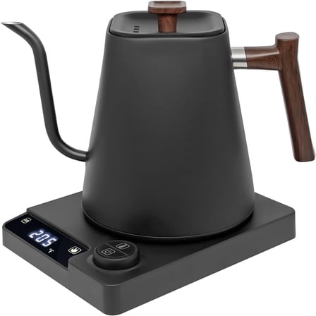 Electric Kettles, Gooseneck Electric Kettle, ±1℉ Temperature Control, for Pour Over Coffee and Tea, 304 Stainless Steel Inner, BPA-Free, Quick Heating Electric Kettles for Boiling Water, 1L Black