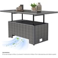 thumbnail image 3 of Grand Patio Indoor/Outdoor All-Weather Resin Wicker Coffee Dining Table with Adjustable Lift Top and Storage Shelf, Steel Frame, Gray, 3 of 7