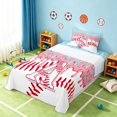 thumbnail image 3 of Manfei Girls Baseball Twin Sheets, Cute Monogrammed A Bedding, Pink Light Blue A 3 Pieces(1 Flat Sheet, 1 Fitted Sheet and 1 Pillowcase), 3 of 6