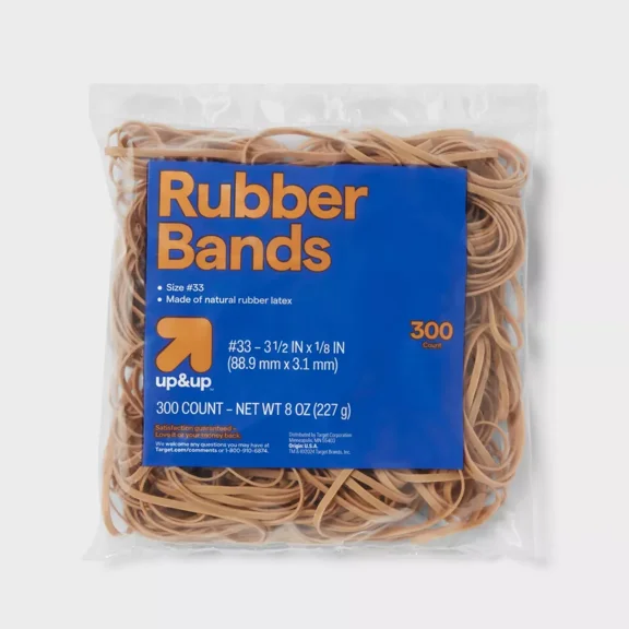 Rubberband 300ct Size 33 3-1/2''x 1/8'' Tan Office Stationery, Beige, Rubber Material, Clips & Fasteners