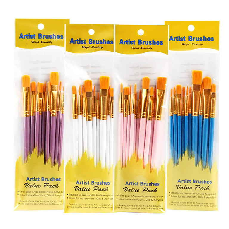 PRINxy Paint Brushes Set, 1 Pack 10 Pcs Plastic Rod Oil Brush Set Painting  Watercolor Hand Painted Art Brush Oil Brush Set,Face Nail Art,Miniature  Detailing and Rock Painting Mint Green 10PC 