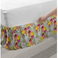 thumbnail image 2 of Floral Bed Skirt, Vintage Colorful Roses Twedia Flower Arrangement, Elastic Bedskirt Dust Ruffle Wrap Around for Bedding Decor, 4 Sizes, Multicolor, by Ambesonne, 2 of 2
